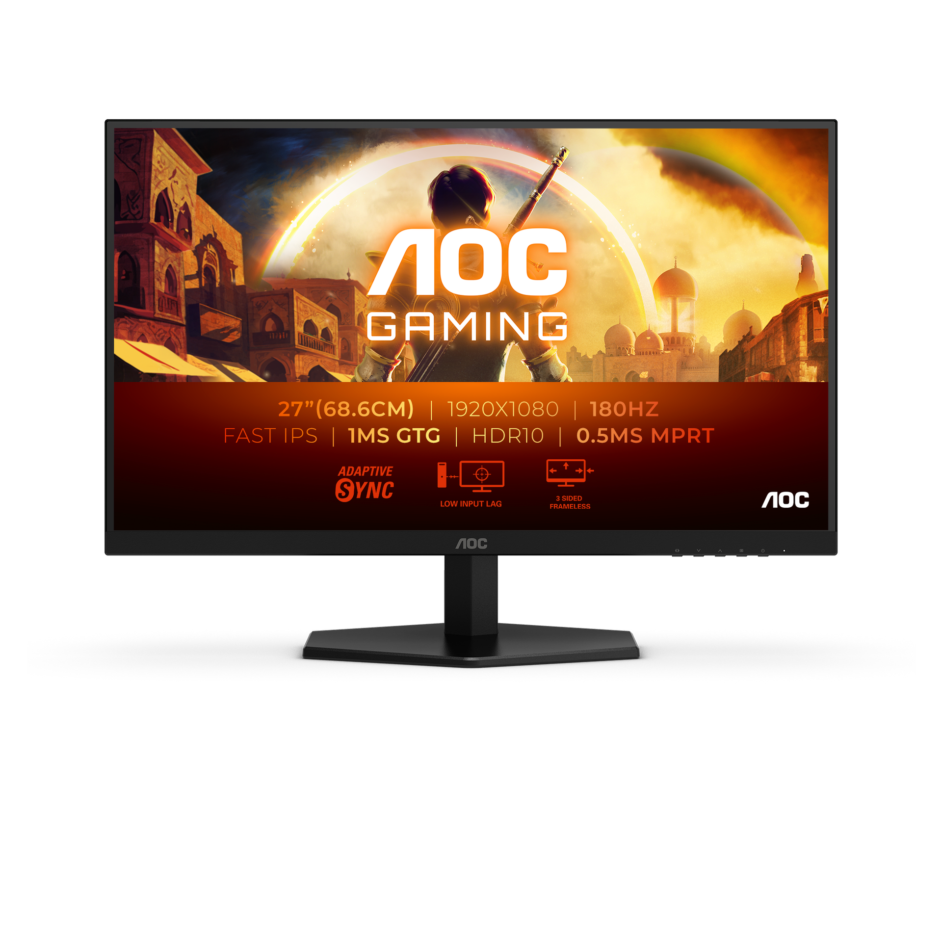 AOC 27G42E Monitor 27" IPS 180Hz Full HD 1ms Adaptive Sync HDMI/DisplayPort