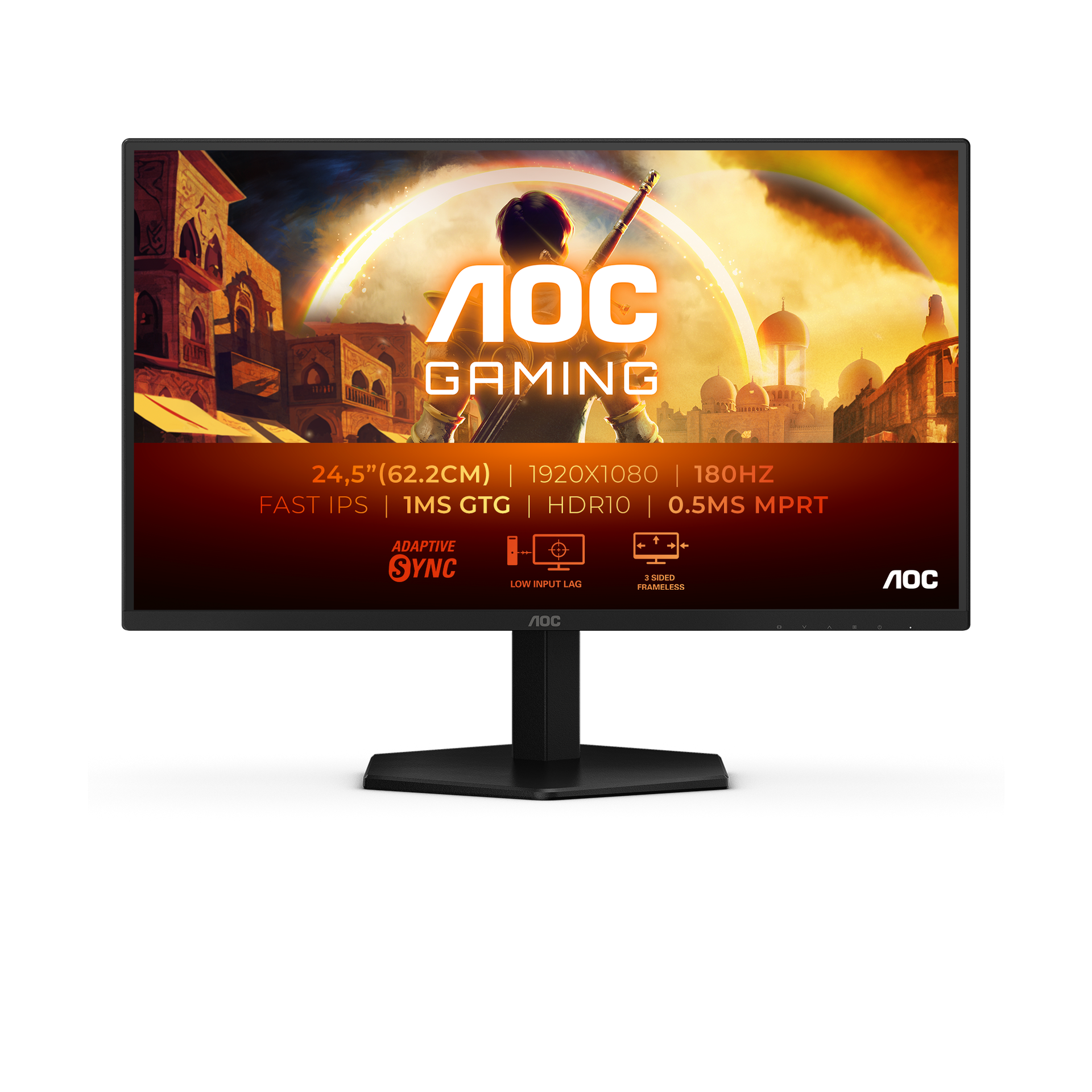 AOC 25G42E Monitor 24.5" Fast IPS 180Hz Full HD 1ms HDMI/DisplayPort