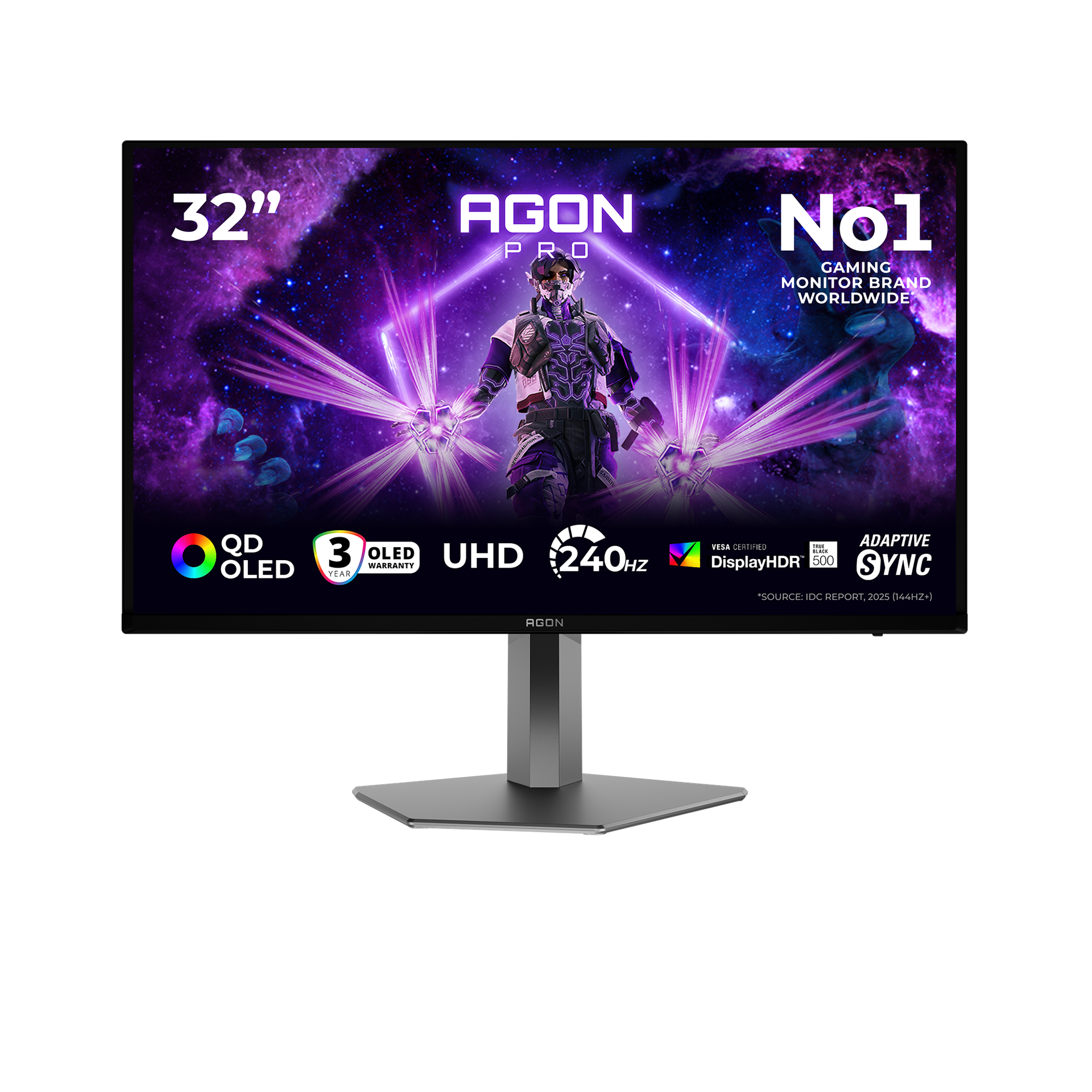 AOC AG326UZD2 Monitor 31.5" QD-OLED 240Hz 4k 0,03ms Multimediale Pivot USB-C 2*HDMI/DisplayPort