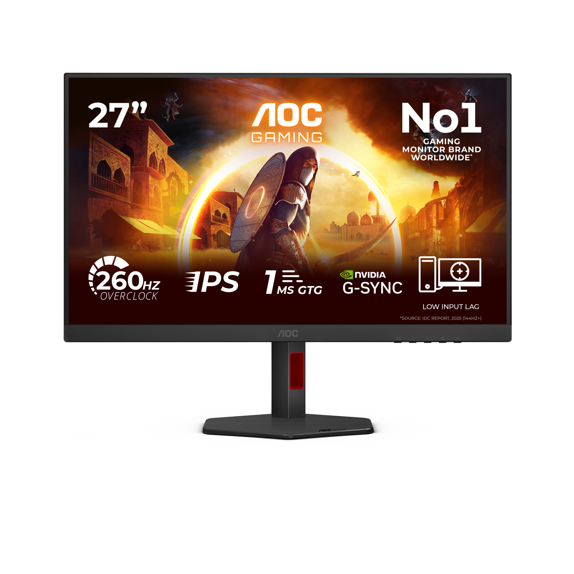 AOC 27G4ZR Monitor 27" Fast IPS 260Hz Full HD 1ms Pivot 2*HDMI/DisplayPort
